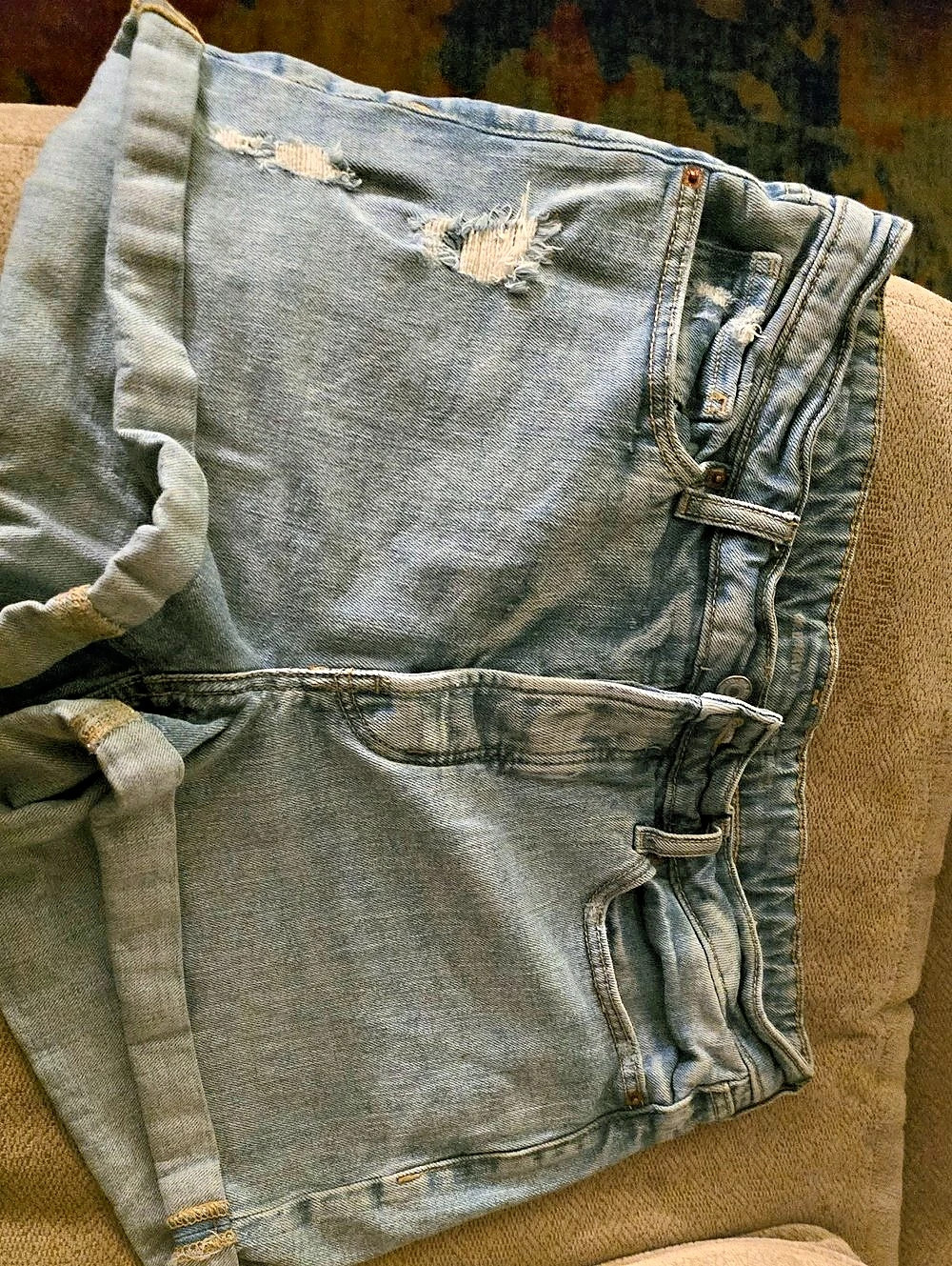 Old Navy Cuffed Denim Shorts Blue Size 14